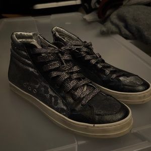 P448 SILVER GLITTER + LEOPARD SNEAKERS